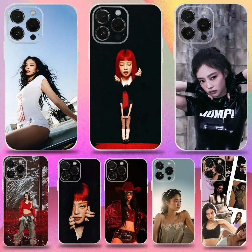 

Singer J-Jennie-S Phone Case For iPhone 16,15,14,13,12,11 Pro,Max,Plus,X,XS,XR,SE,Mini Transparent Silicone Soft