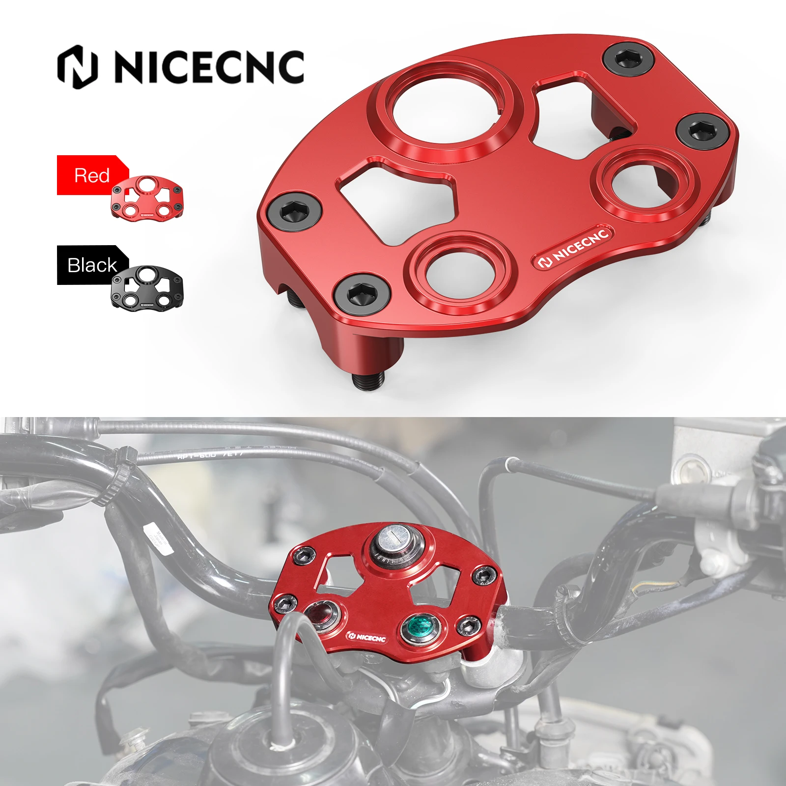 

Кронштейн для верхней части руля NICECNC TRX450R ATV, алюминиевый, для Honda TRX450ER TRX 450R, дополнительные полки на руль, артикул 53200-HP1-A20ZA