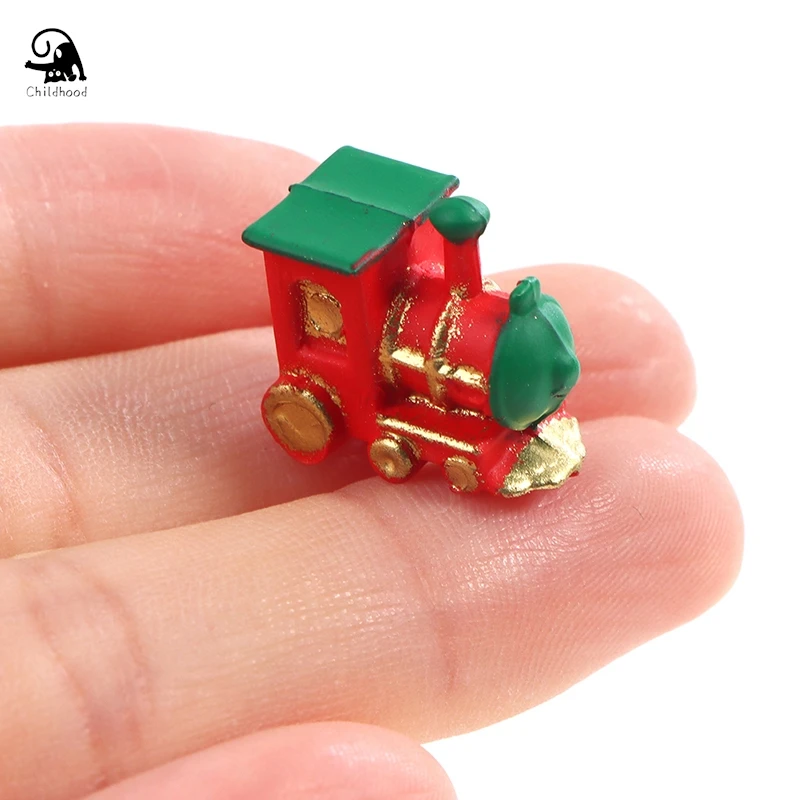 1/12 Dollhouse Miniature Accessories Mini Train Classic Simulation Train Model Toys Pretend Play For Doll House Home Decoration