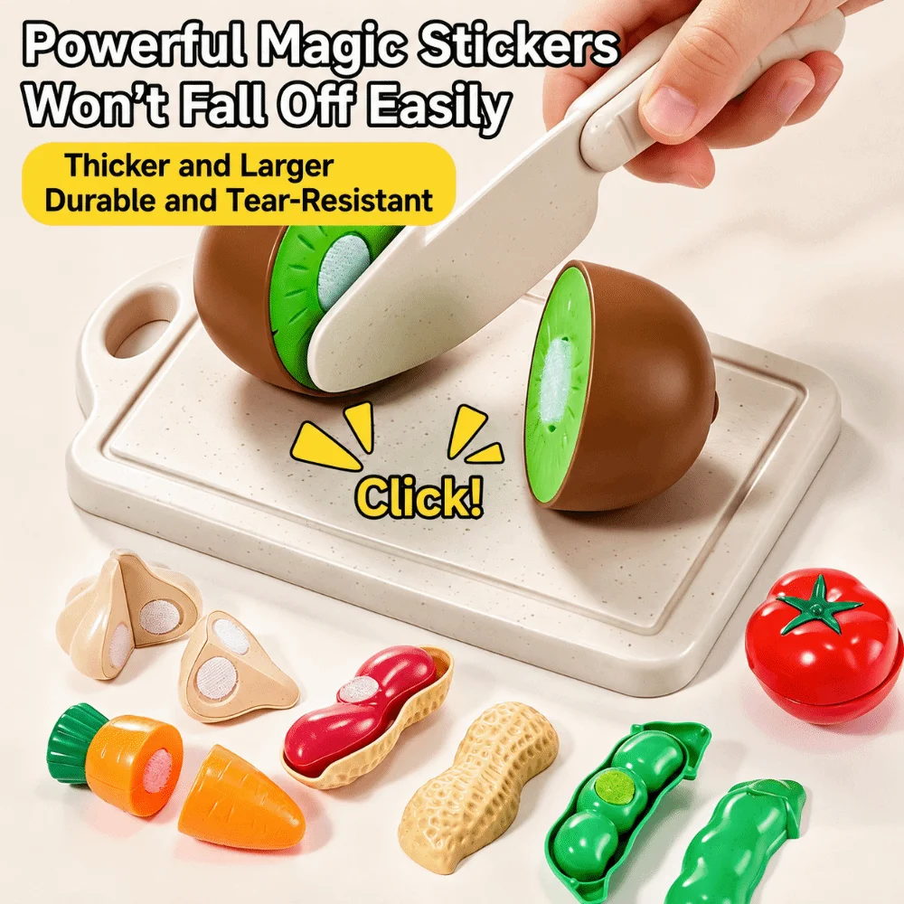 26-27-33個入り収納ボックス付きフルーツカットセット、教育用ピーラブル野菜カット、ごっこ遊びキッチンカット、学校、オフィス用