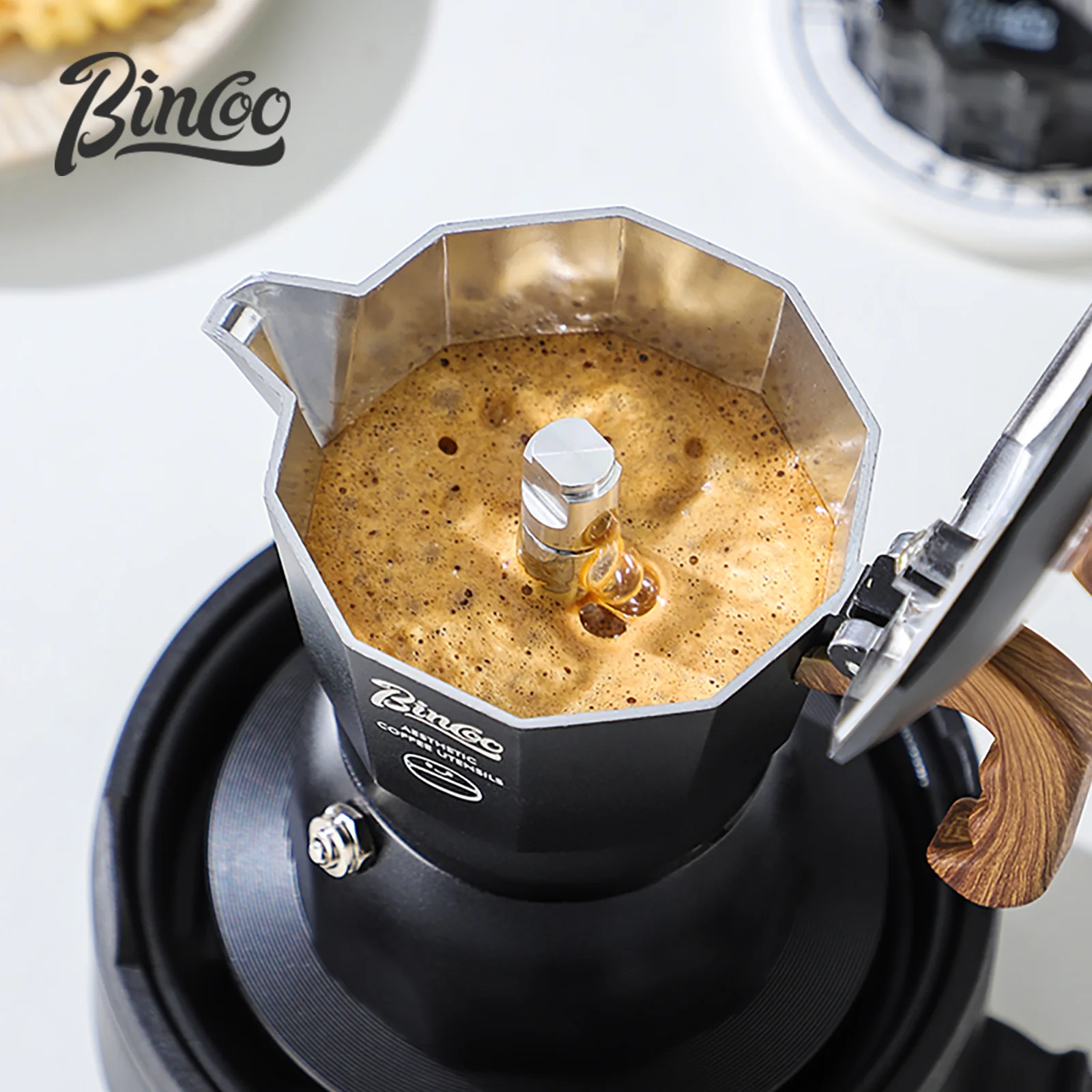 Bincoo القهوة موكا وعاء صمام مزدوج ماكينة الاسبريسو مجموعة القهوة الإيطالية أواني القهوة المهنية أداة المنزل باريستا اكسسوارات