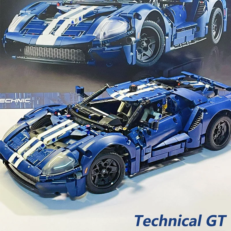 42154 Technical Classic GT Set Muscle Sports Car Building Block Vehicle MOC Model Assemble Toy Bricks for Children Birthday Gift