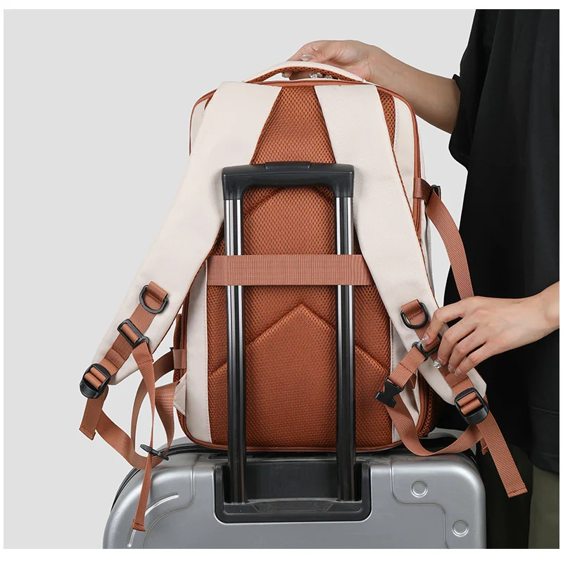 Buylor 심플 캐주얼 백팩 독립형 신발 수납칸 단거리 여행 백팩 출퇴근용 컴퓨터 가방 15.6인치