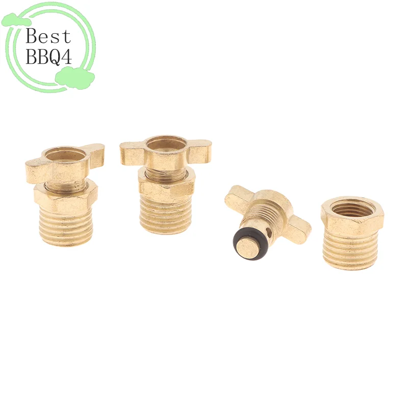 

(BBQ4)3Pcs 1/4 Brass Air Compressor Drain Screw Air Compressor Drain Valve Replacement Set Fits For Screw Compressors Tools