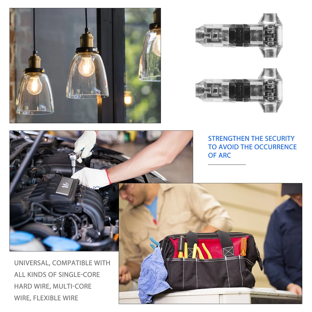 

5 Pcs Wire Connector Non Stripping Terminal Crimping Cable Splicer Compact Hard Wire Flexible Compatibility