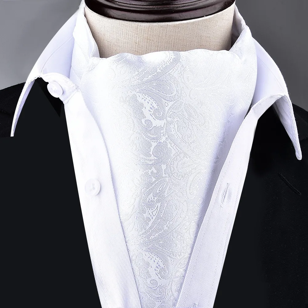 Vintage Luxury Men Cashew Tie British style Formal Neck Tie Soft Ascot Scarf