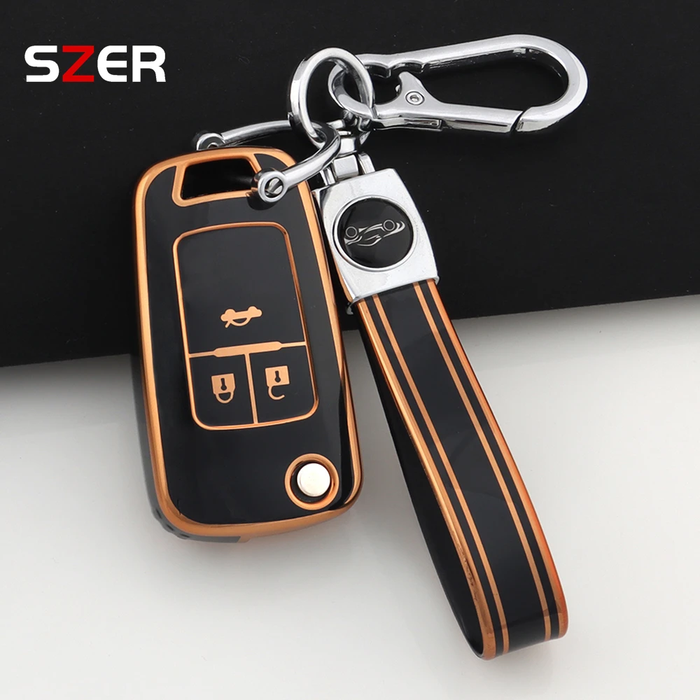 For Chevrolet Cruze Aveo Trax Sail Malibu For Opel Vauxhall Astra Corsa Meriva Insignia 3 4 Buttons TPU Car Flip Key Case Cover