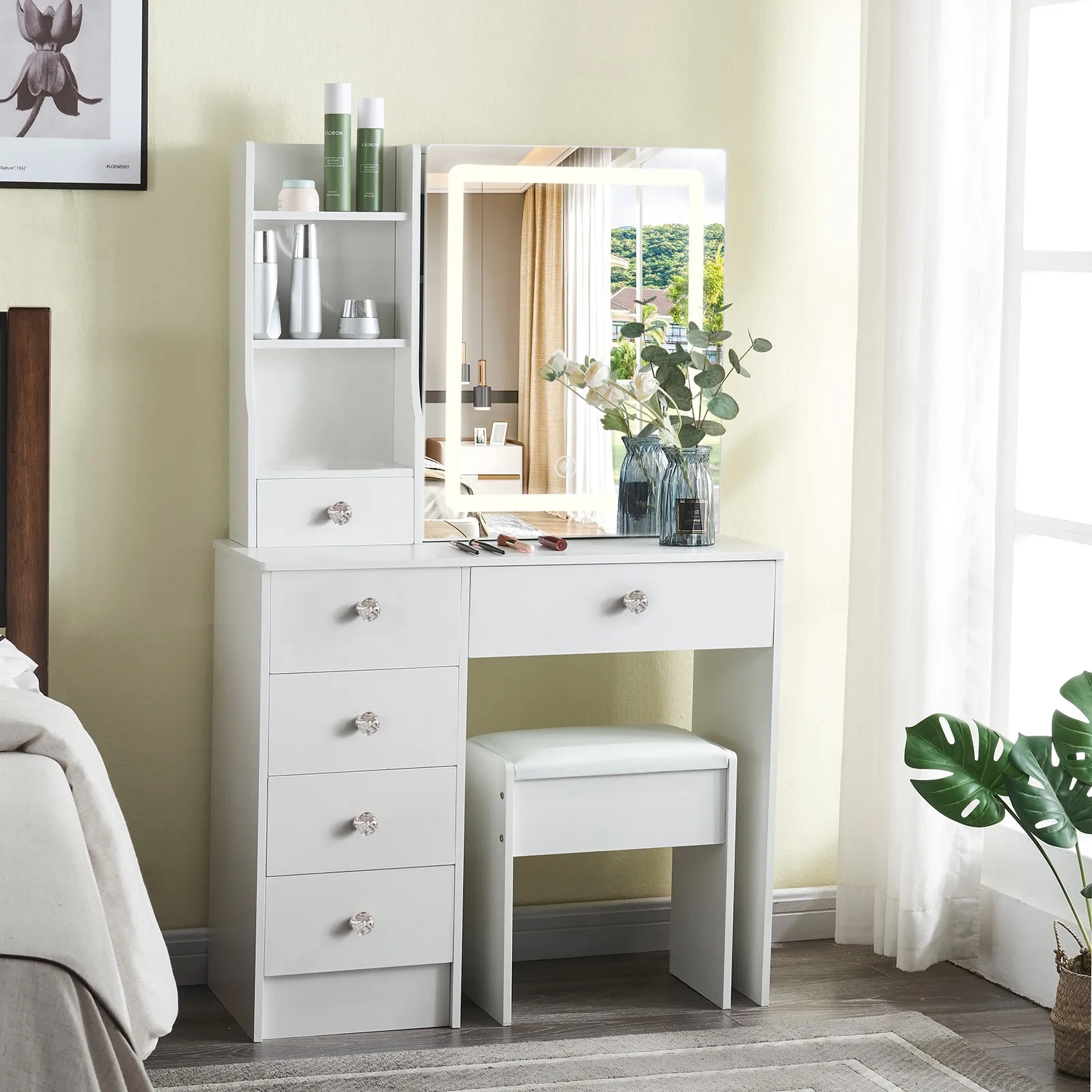 White Vanity Set Li…