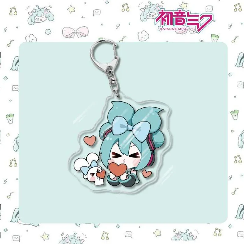 New Hatsune Miku Acrylic Keychain Hatsune Miku Project Diva Anime Peripherals Cute Cartoon Originality Schoolbag Small Pendant