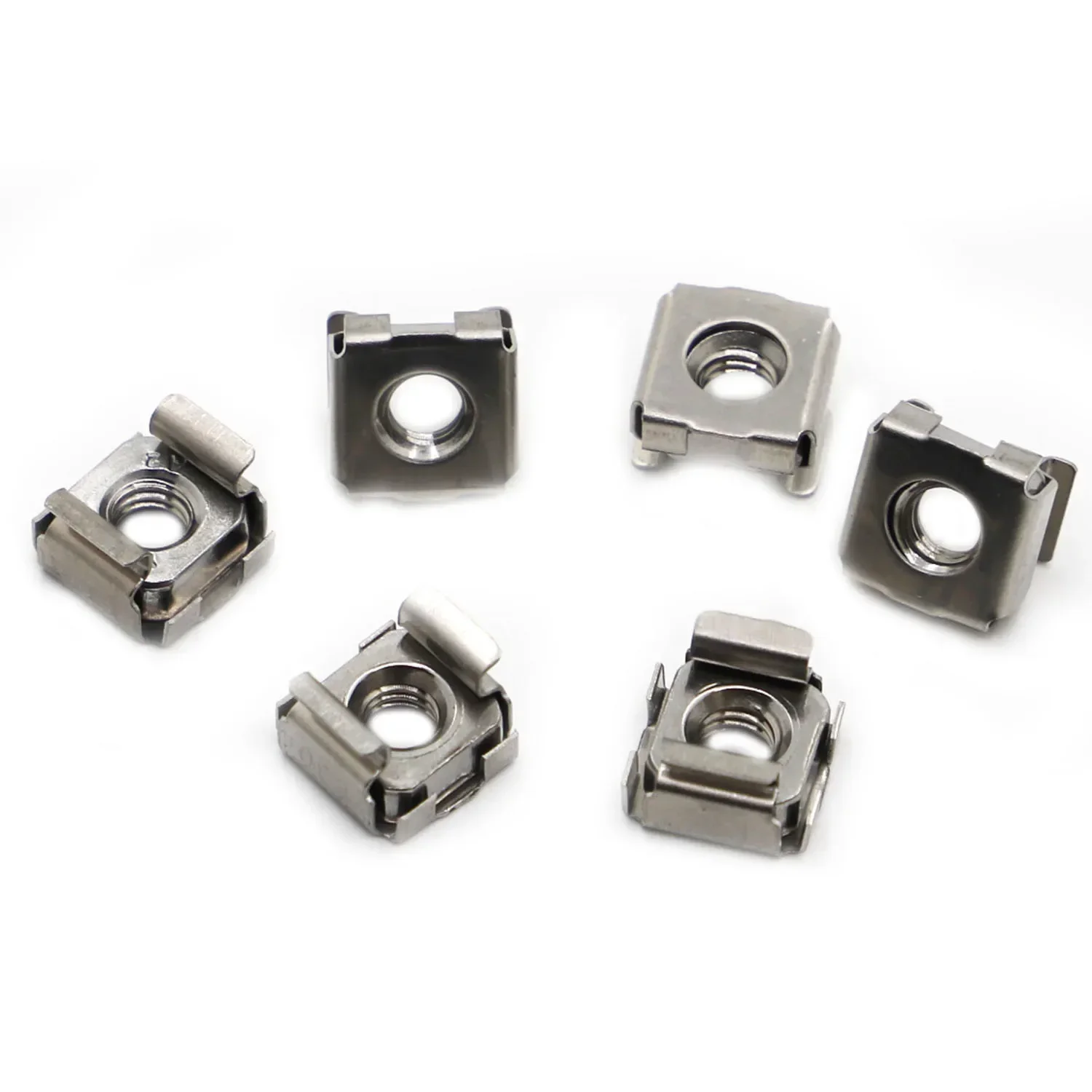 2-5pcs M4 M5 M6 M8 M10  A2-70 304 Stainless Steel Square Clip Floating Cage Nut for Server Cabinet Shelf Rack Mount