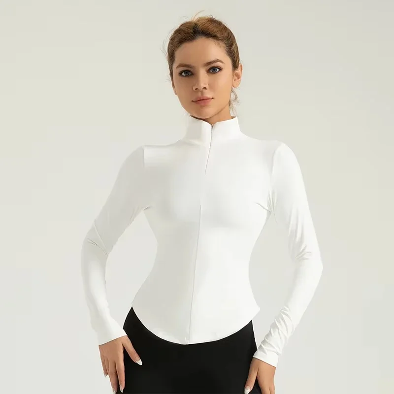 

Sunscreen Zipper Yoga Clothing Naked Skin-friendly Skinny Traceless Breathable Sports Top Women's Sportswear Crop Top