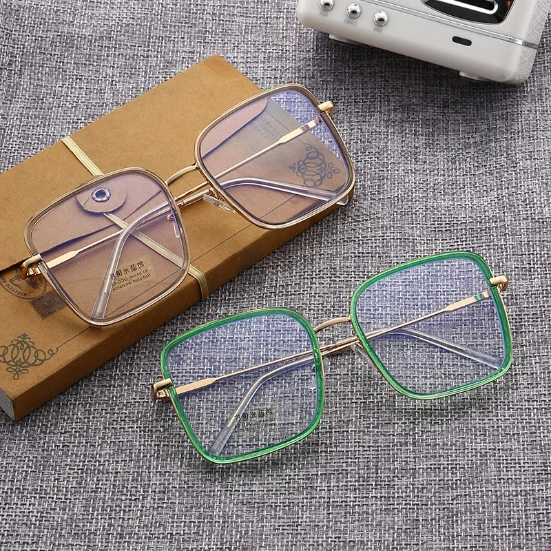 Fashion Items Big Frame Square Anti-blue Light Glasses Frame Oversized Optical Glasses Computer Eyewear Frame for Eyeglasses