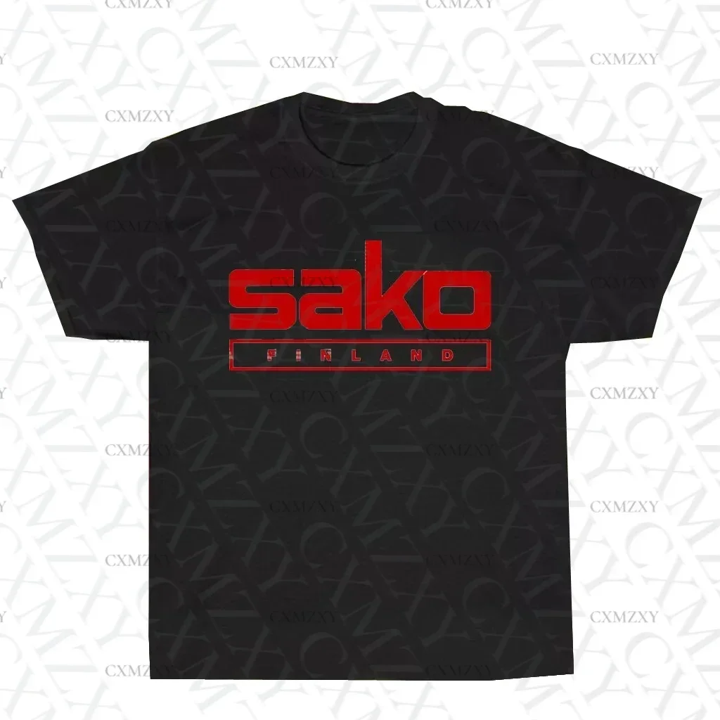 

Hot Sale Summer 100% Cotton Black Sako Finland Pistols Riffle Firearms Logo T Shirt Men Cool Tee Hip Hop Streetwear T-shirt