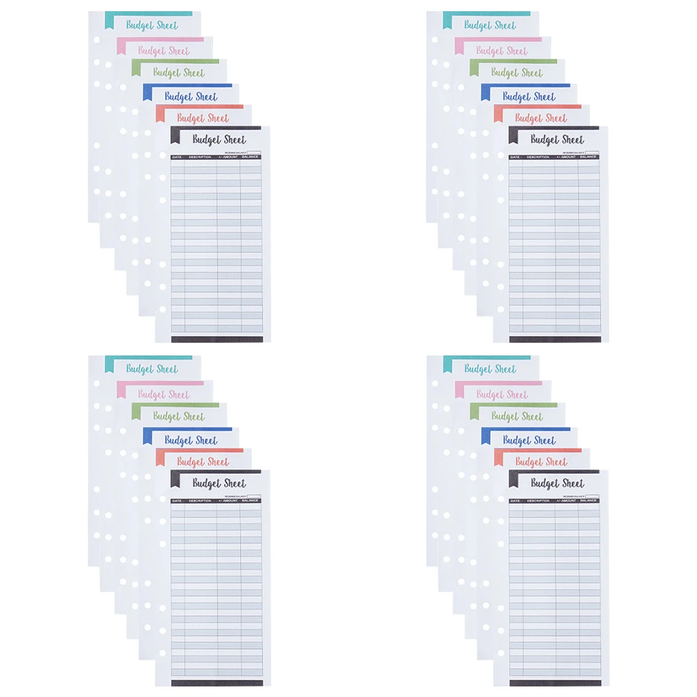 

24pcs Budget Card Cash Binder Refill Expense Tracking Sheets Practical Budget Sheets for Travel Picnic