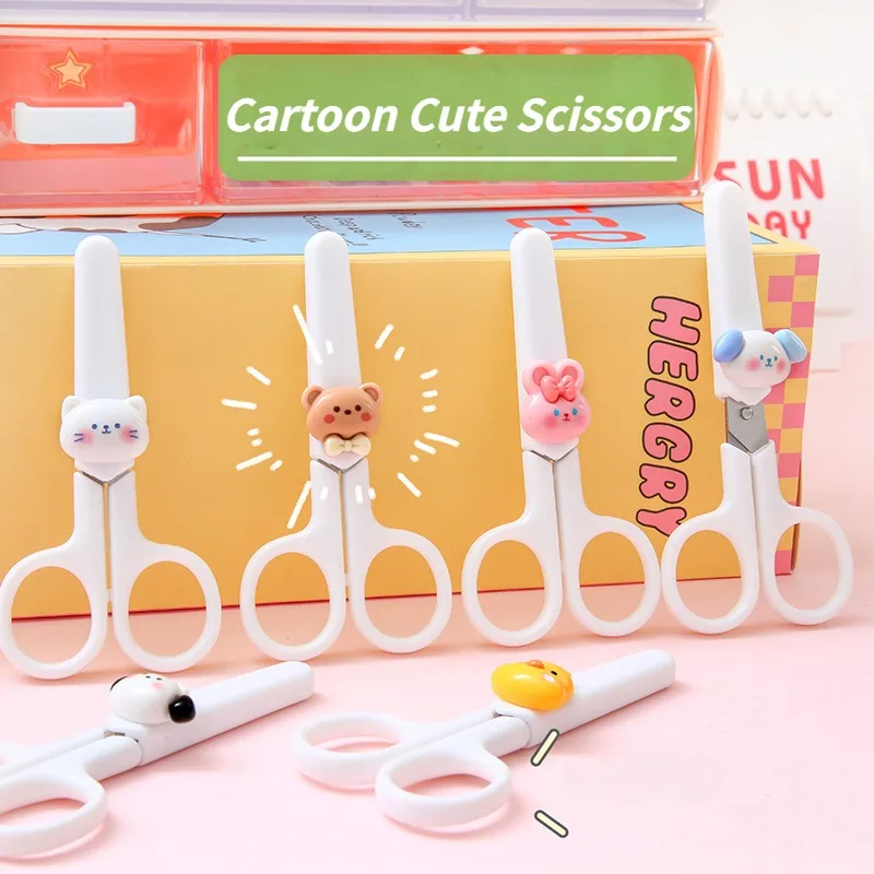 Sanrio Hello Kitty My AgekroMi子供用手作りステンレスカッター、カバー付き、学生文房具用品、カワイイはさみ