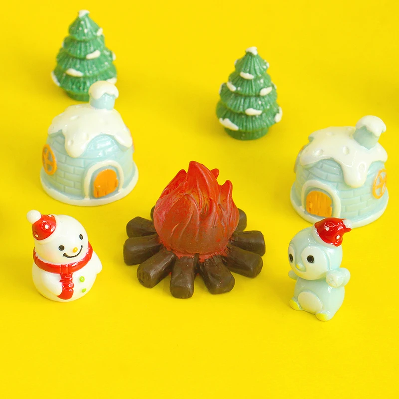 7Pcs/Set Snowman Snowhouse Pumpkin Bonfire Fridge Magnets Strong Magnetic for Refrigerator Photo Memo Fixed Christmas Home Decor