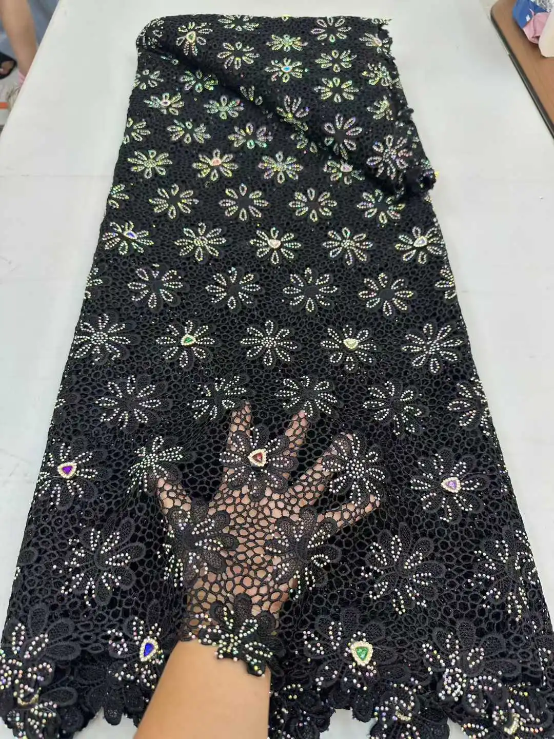 

Африканский молочный шелковый шнур, кружевная ткань, французский нигерийский гипюровый шнур, кружево для шитья, 2022, высокое качество с камнями для свадебной вечеринки