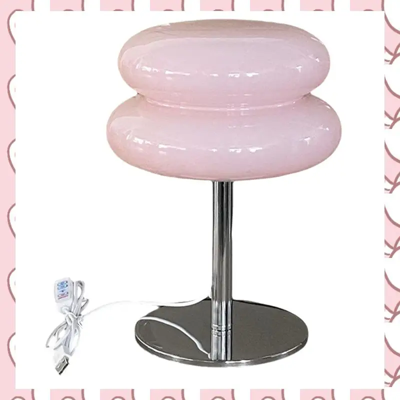 

HHTL Cute Nightstand Lamp For Girl Gifts Mid Century Modern Mushroom Lamp Trichromatic Dimming Living Room Atmosphere Lamps C