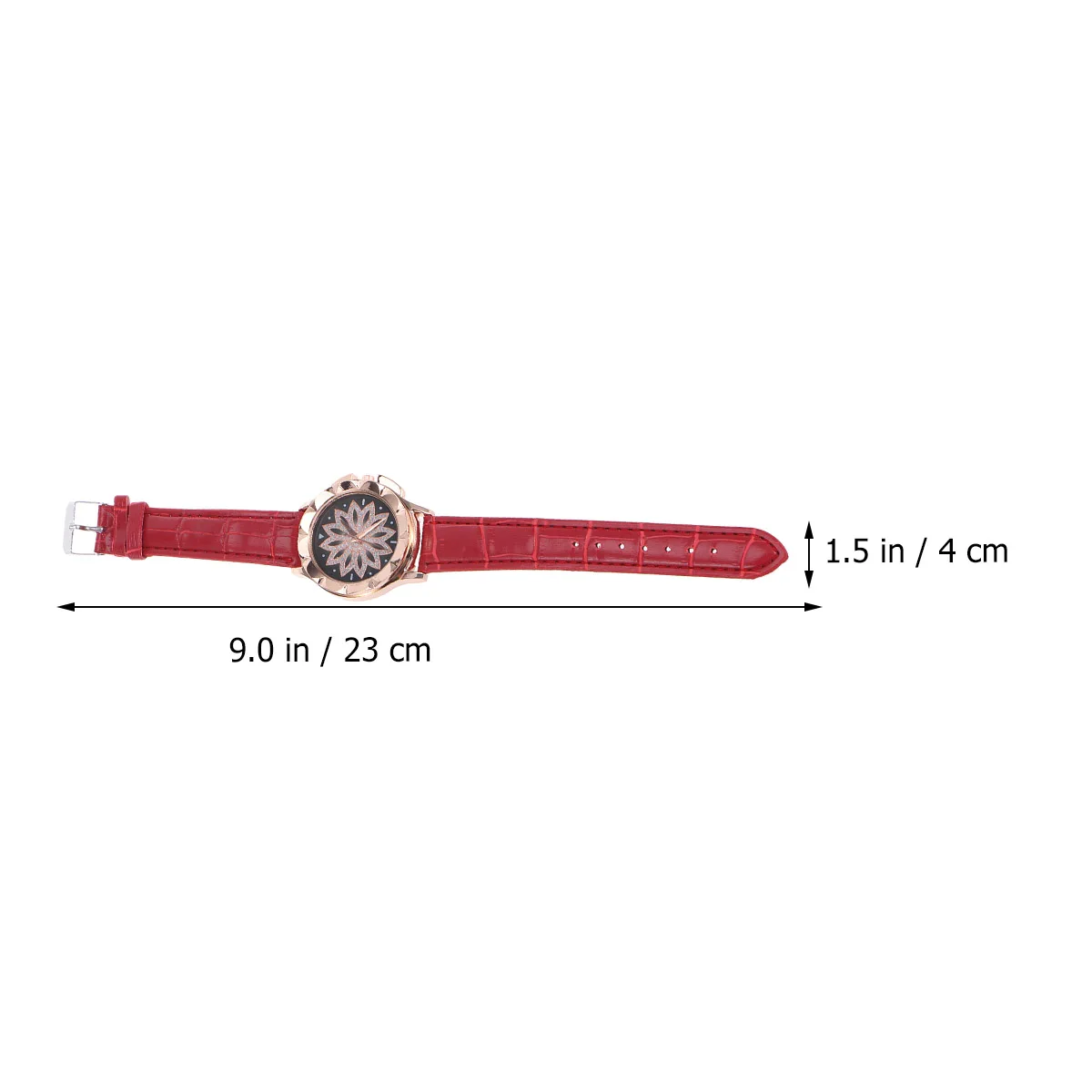 

Women Fashionable Rhinestone Watch Elegant Alloy Quartz Wristwatch Symbol Beautiful Watch Jewelry for Ladies (Red)
