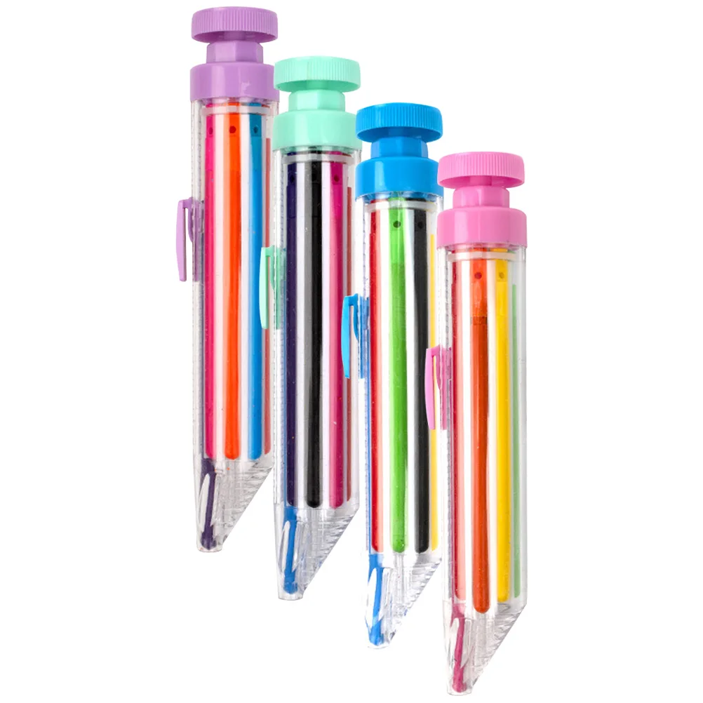 

4pcs Rotating Multicolor Crayons Blue Pink Green Purple Children Writing Pens Portable Study Stationery Wax Crayons