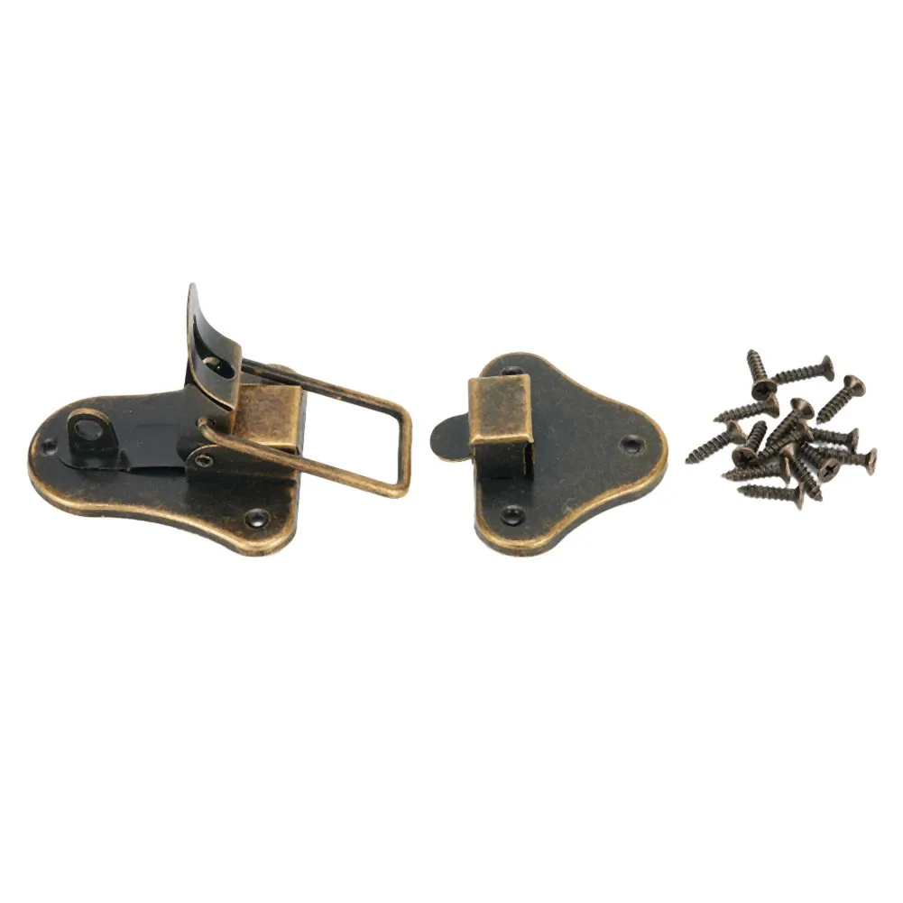 1 * صندوق قفل مزلاج 95*52 مللي متر العتيقة نمط البرونزية مجوهرات أداة صندوق خزانة قفل للدرج مزلاج تبديل مسامير العملي #2