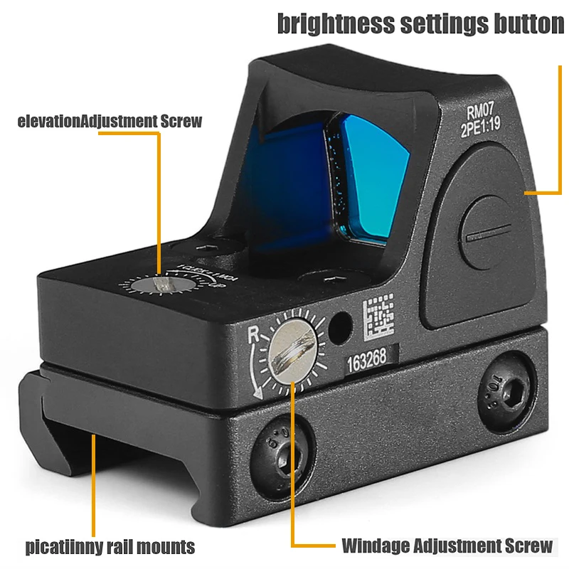 Red Dot Sight 3 MOA Reflex Optics Sight Tactical Metal Red Dot Scope Hunting With 20mm Mount
