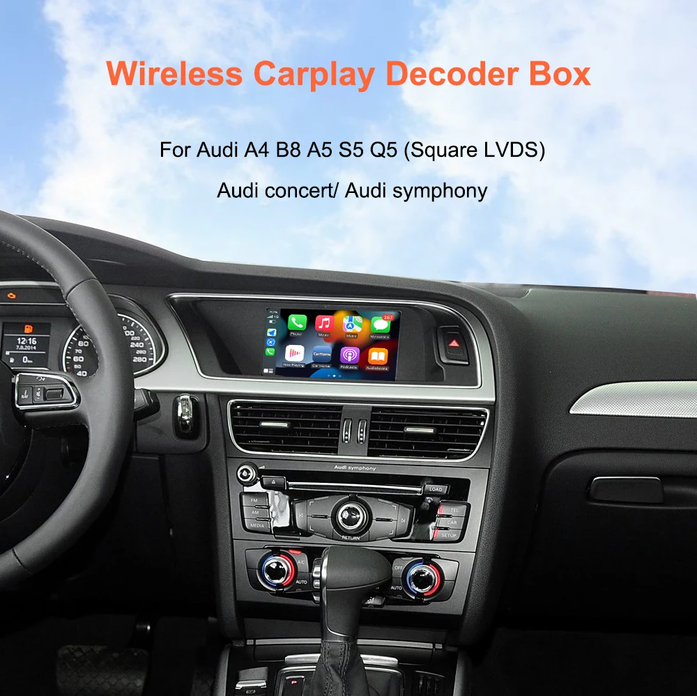 Bonroad OEM Bildschirm-Upgrade-Schnittstelle für Audi A4 B8 A5 Q5 2009-2015 Audi Concert Symphony Carplay Android Auto Modul Smart Box – Detail 1