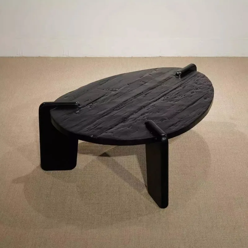 Goose egg table, wabi-sabi wind ancient wood coffee table, furniture supplies, furniture accessories