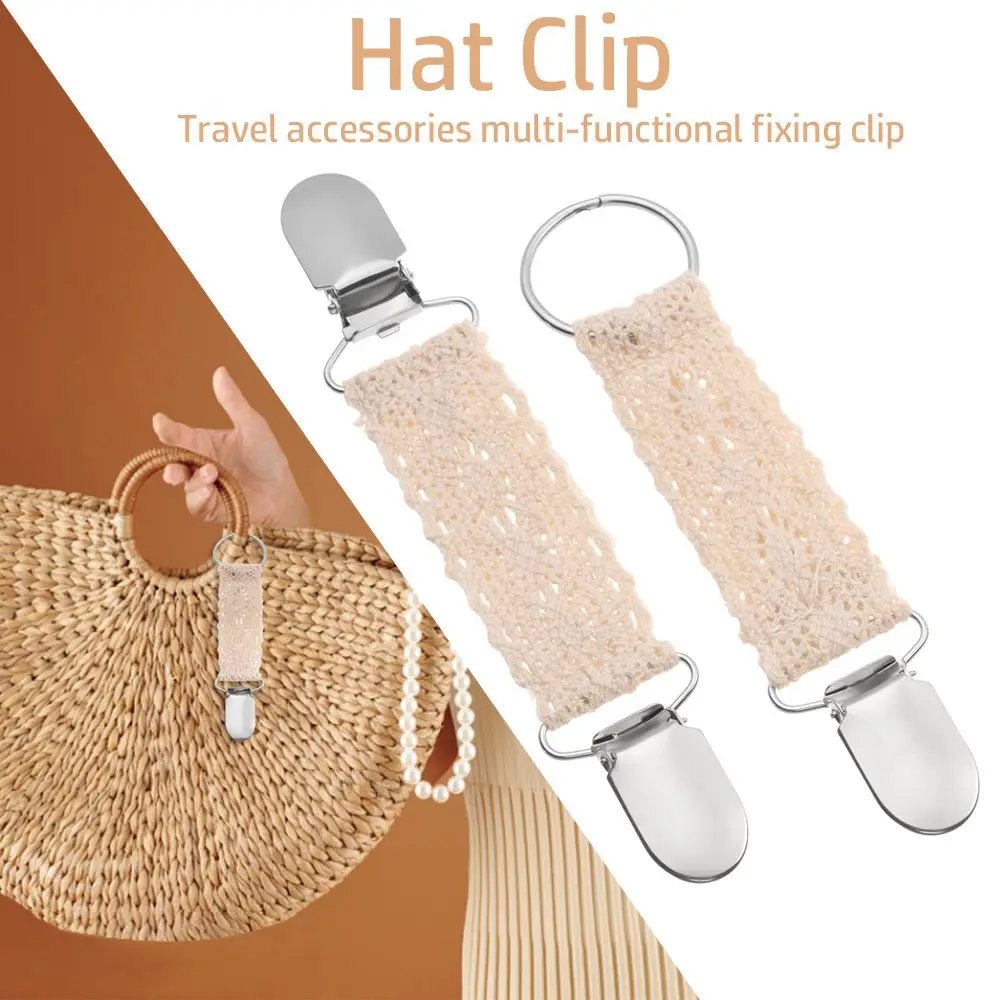 Hat Clips for Bag Hat Holder for Travel Alloy Hat Clip for Luggage Fabric Friendly Hat Keeper Clip Kids Adults Travel Accessory