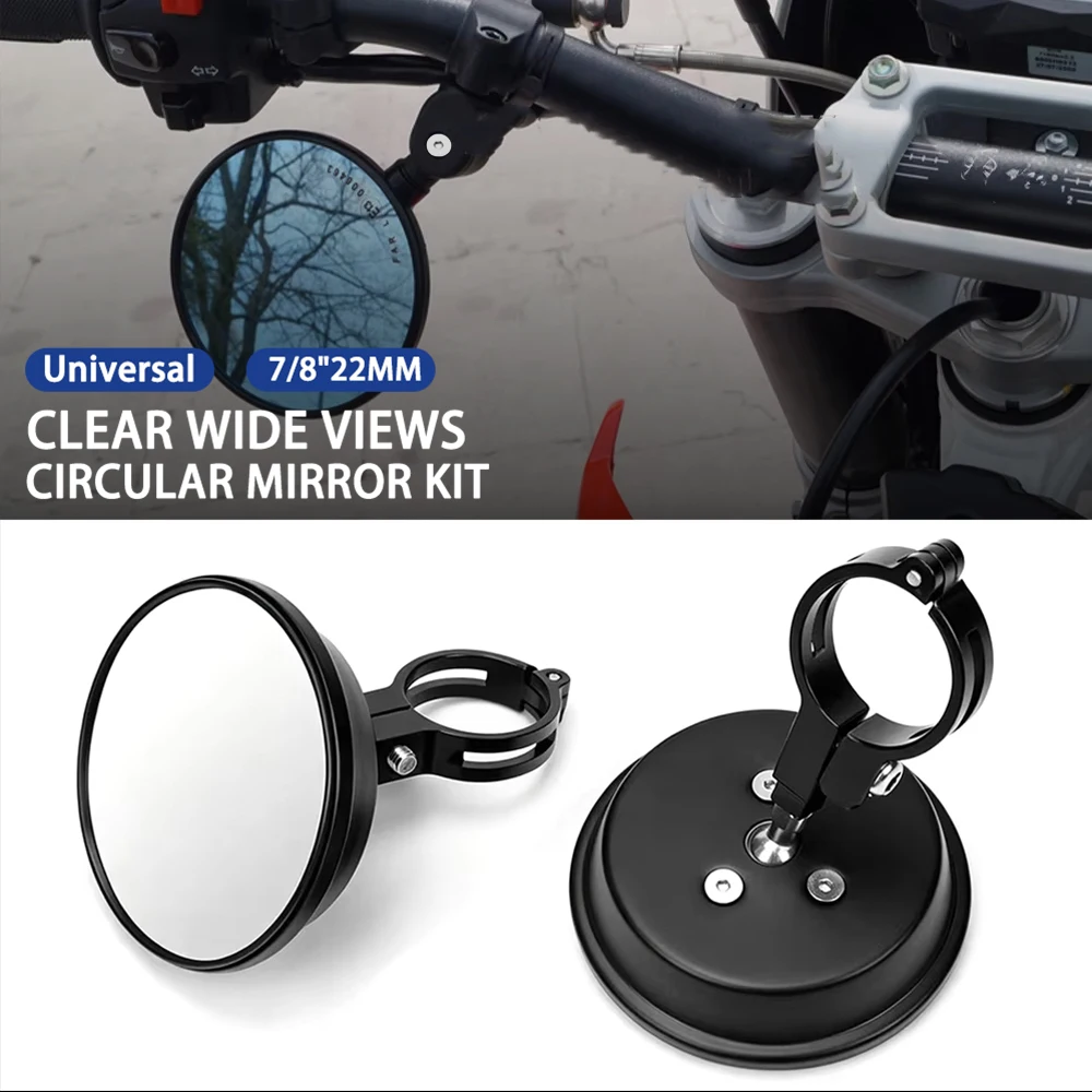 A pair Motorcycle Circular Handle Rearview Wide Angle Mirror For Husavarna 701 SM/Enduro FC350/450 FE250/350/501/450 TC125/250