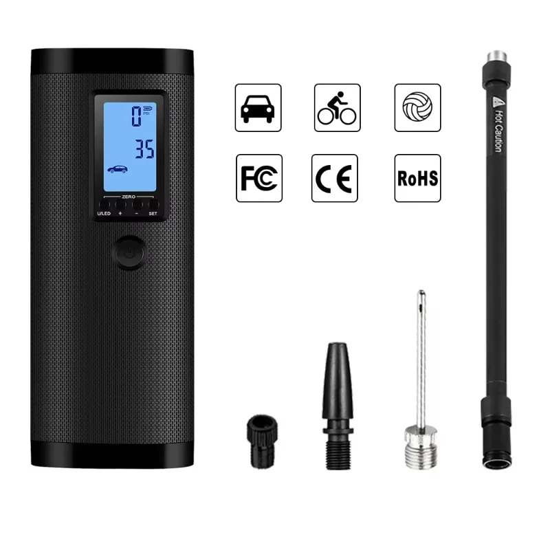 Mini pompa compressore d'aria ricaricabile, ricarica USB portatile senza fili da 2000 mAh, per moto, bici, bicicletta