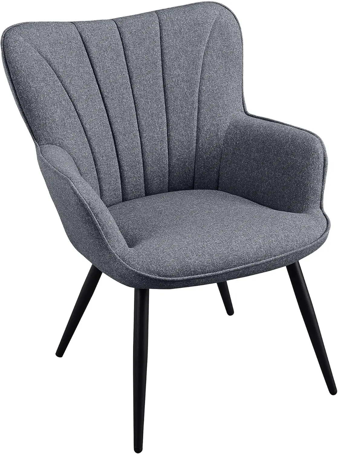 Yaheetech Accent Chair, Modern And Elegant Armchair, Linen Fabric Vanity Chair Living Room Chair With Mental Legs And High Back