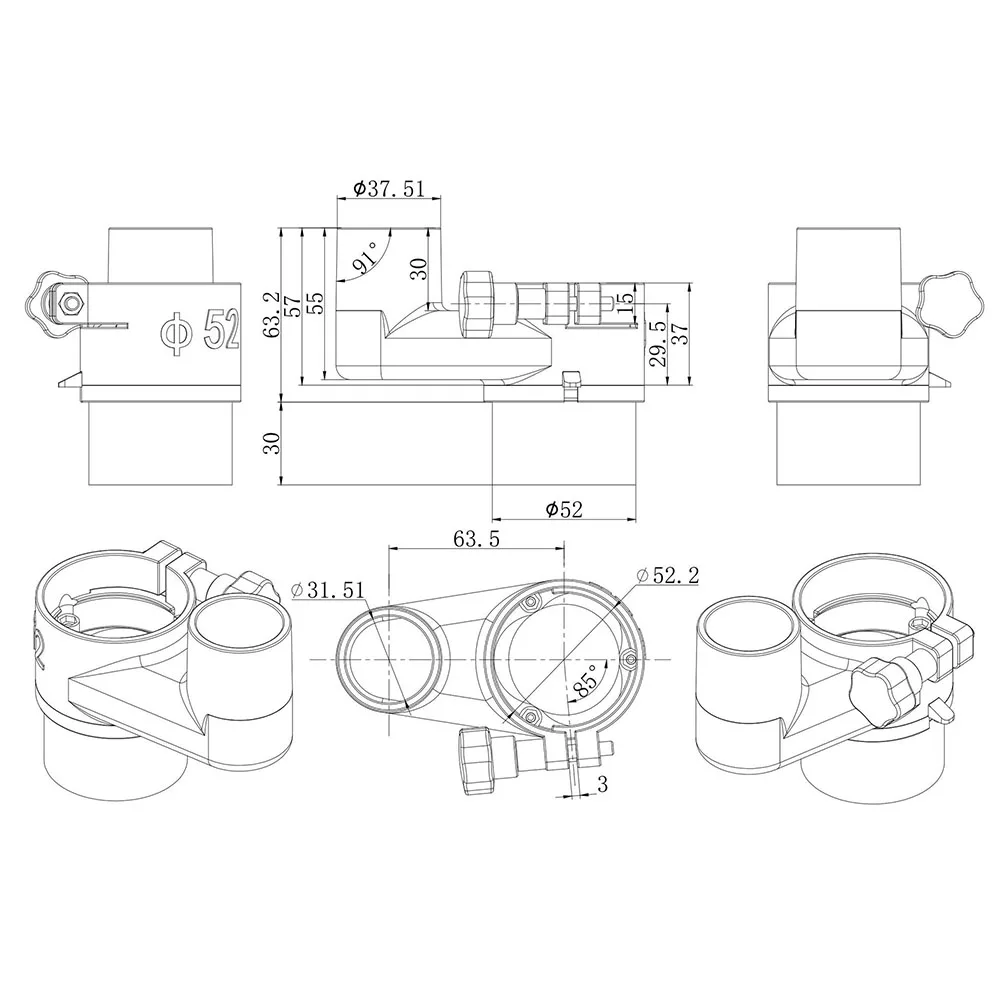 

Dust Removal 1*CNC Diameter: Length Nner Of Suction Outer Spindle Suction /80mm 37mm 52mm 52mm/65mm/80mm Direct