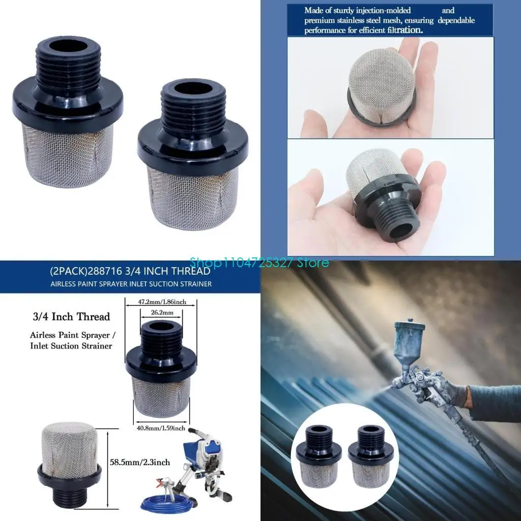 D8KF الفولاذ المقاوم للصدأ 3/4in NPT مرشحات السوائل 35 شبكة متوافقة مع أنظمة رش الطلاء الخالية من الهواء الاحترافية