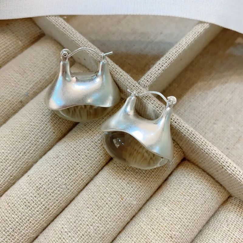 Retro Jewelry 2023 Trend New Geometric Gold Color Metal Resin Drop Earrings For Women Female Party Wedding Gift Elegant Style