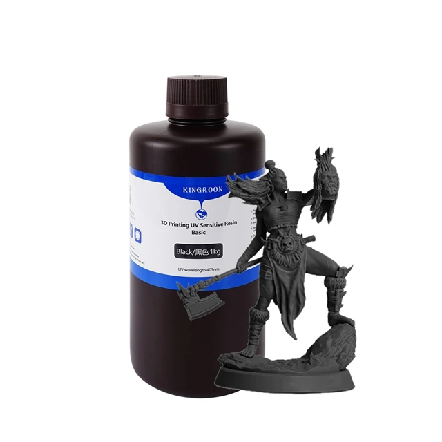 KINGROON 405 nm UV-Standardharz für Photon-3D-Drucker, Mono X-Druckmaterial, LCD, UV-empfindlich, normal, 1 kg, 2 kg, graue schwarze Haut