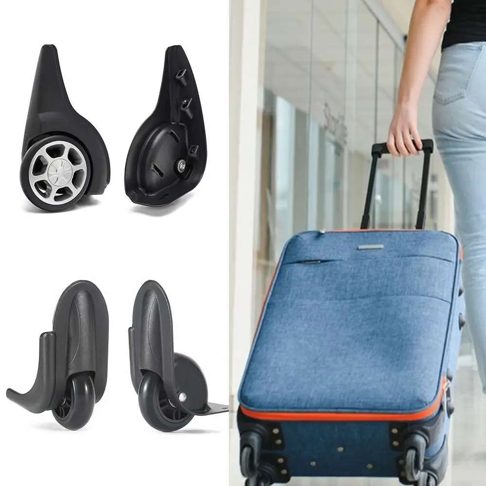 1 Pair Plastic Luggage Directional Wheel Replacement Fixed Caster Trolley Suitcase Directional Wheel Black Repair