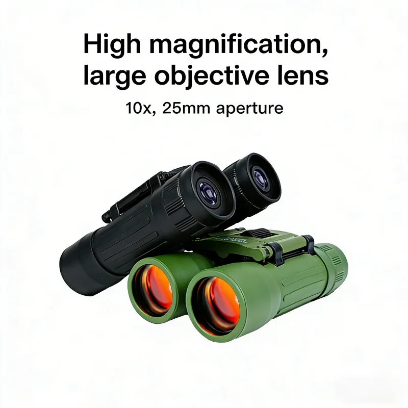 

Foldable 10x25 Binoculars for Kids Adults with Central Focus Lightweight 135g Telescope for Outdoor Camping Bird Watching Travel
