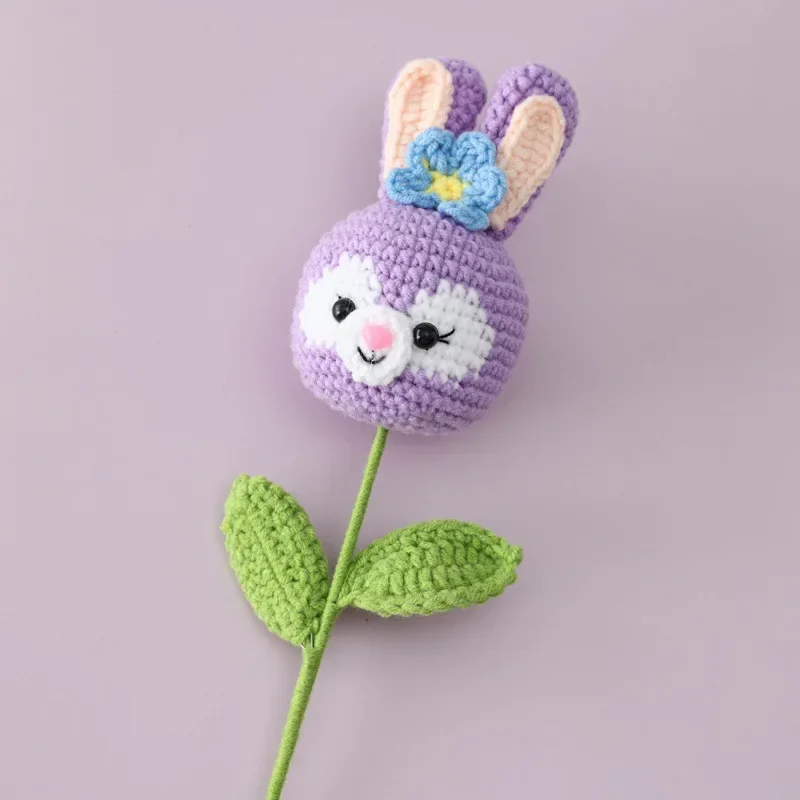 1pc Handmade Simulation Crochet Flower Cartoon Animal Bouquet Desk Decora Lovely Doll Gif for Kids Children\'s Day Wholesale 2024