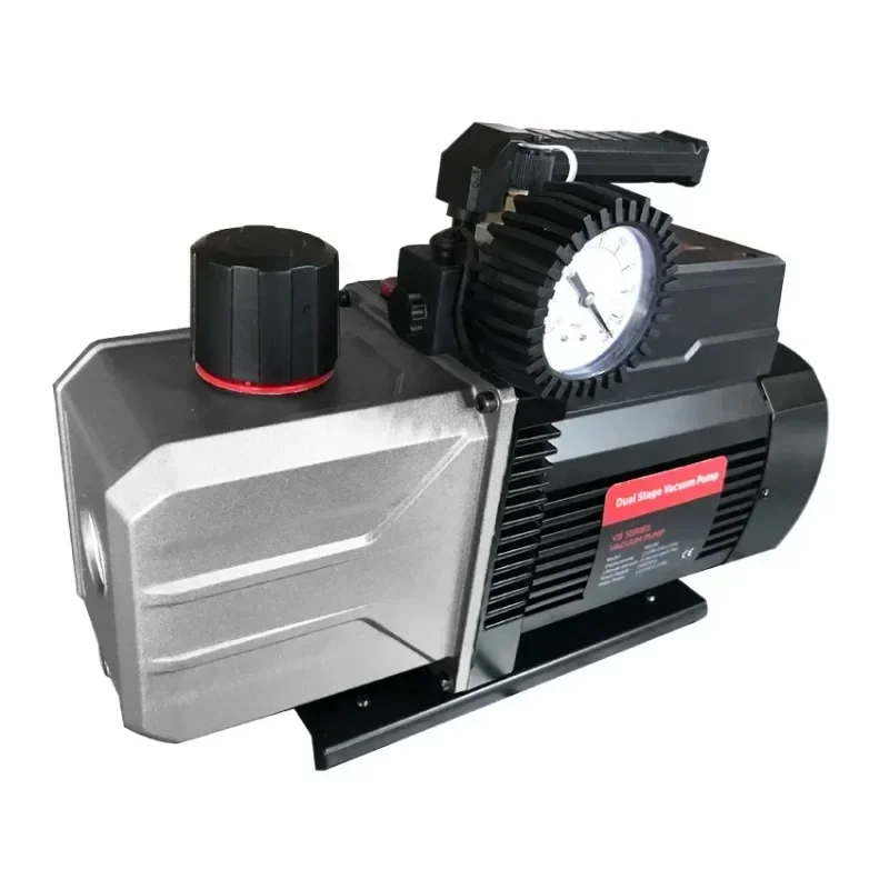 R32 R410A Refrigerant Vacuum Pump Double Stage 12CFM with Vacuum Gauge and Solenoid Valve Integrated Body Vacuum Pump Equipment