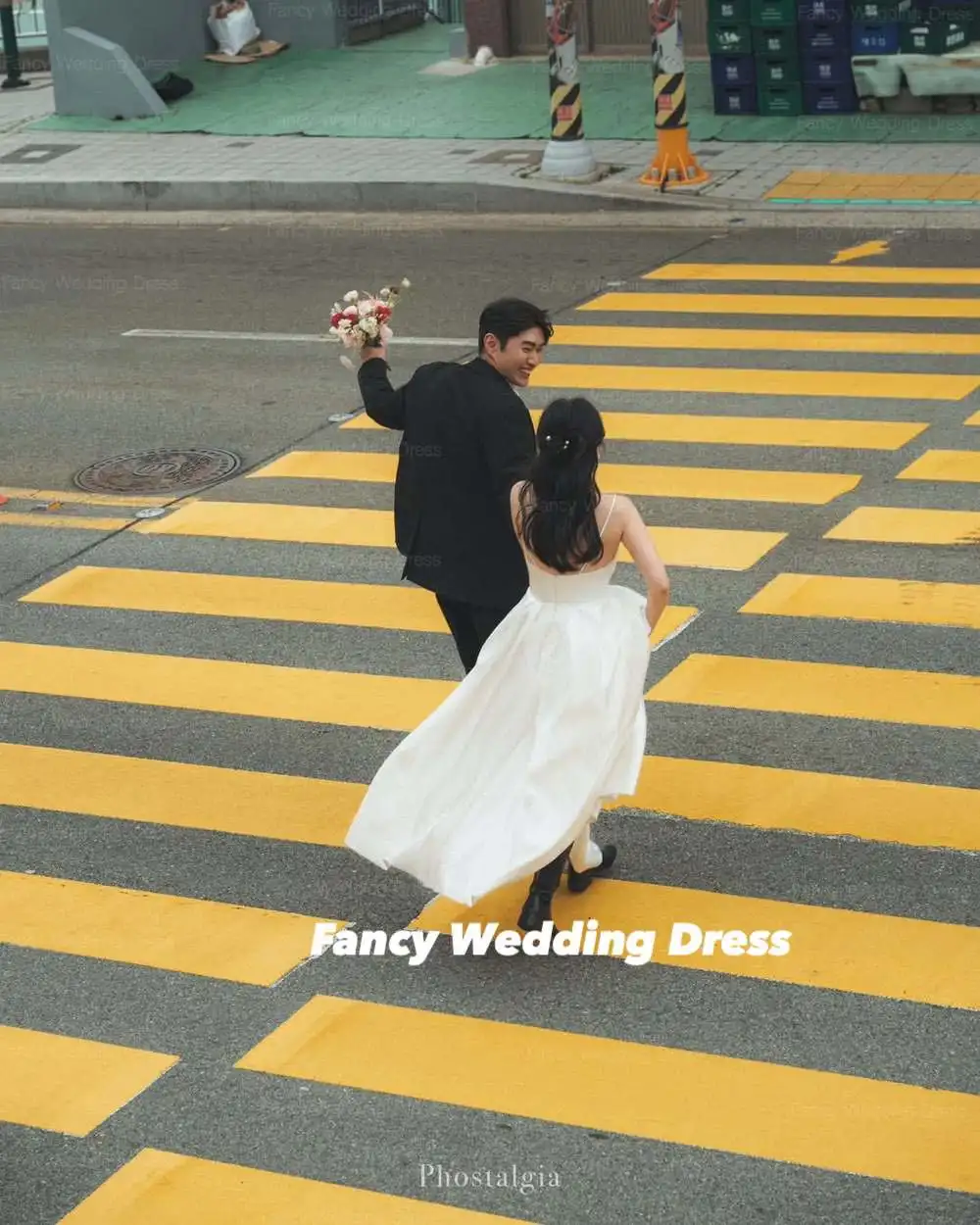 Abito da sposa semplice fantasia con scollo quadrato Servizio fotografico coreano Una linea di abiti da sera in taffetà Lunghezza pavimento Nuovo abito personalizzato