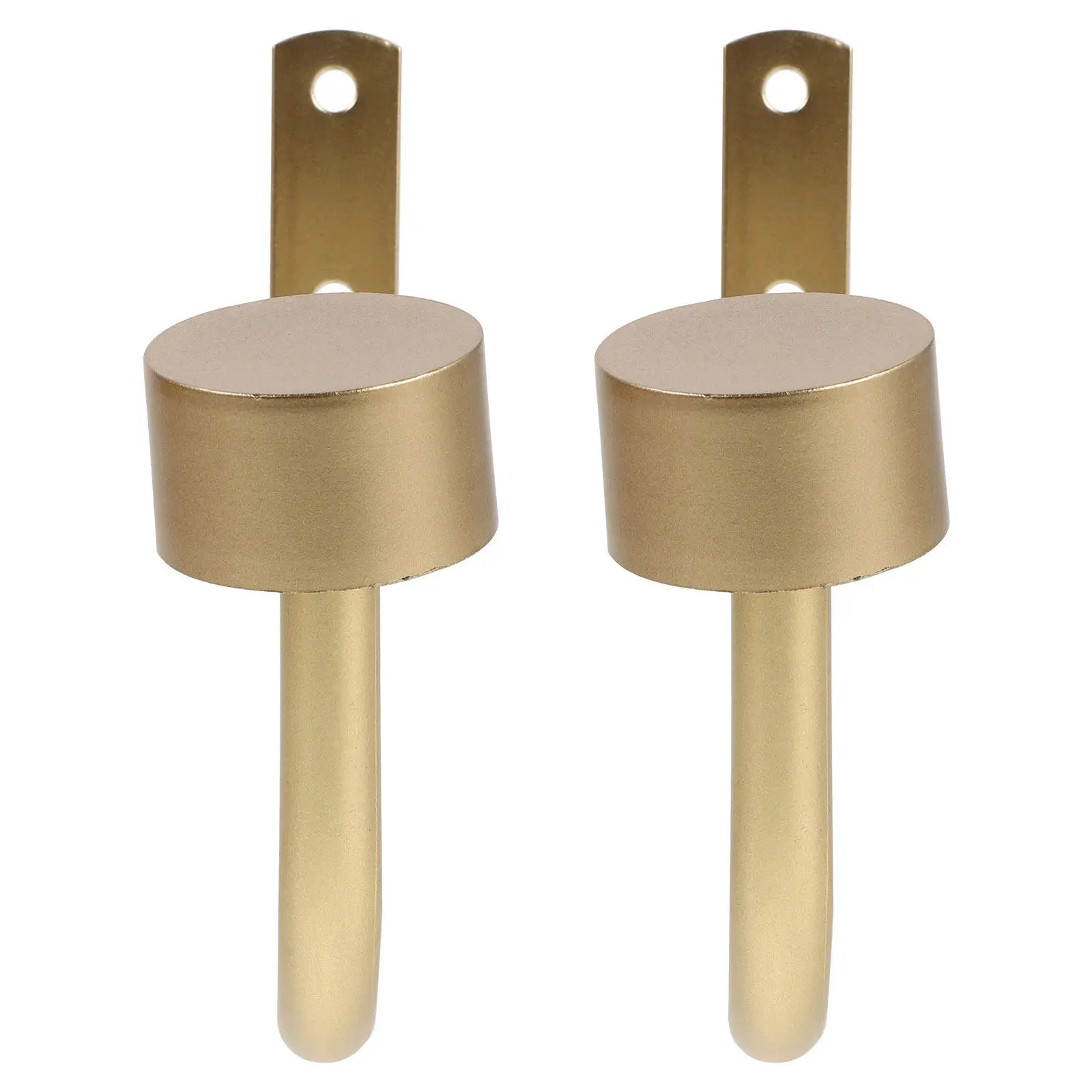 2Pcs Curtain Holdbacks Wall Mounted Gold Metal Tieback Hooks Decorative Drapery Holders for Living Room Curtains
