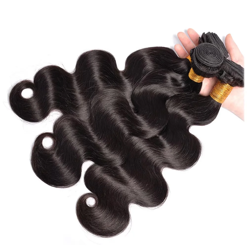 1/3/4 pçs 10-40 Polegada onda do corpo 100% extensões de cabelo humano natural preto pacotes tecer cabelo brasileiro pacotes para mulher