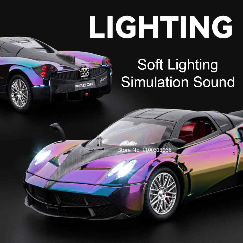 1:24 alliage Pagani Huayra dynastie BC jouets voitures modèles miniatures retirer la lumière son pneus en caoutchouc Supercar enfant en bas âge enfants cadeaux
