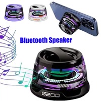 Outdoor Magnetic Bluetooth Speaker Wireless Portable Mini Travel Stereo Speaker With RGB Color Light and Phone Holder 1 Pcs