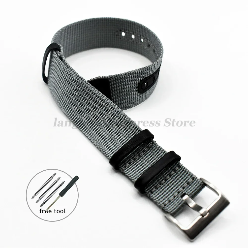 20mm 22mm Horloge Armband voor Seiko voor Rolex Canvas Nylon Patch Lederen Band Horlogeband voor Hamilton voor omega Vervanging Riemen