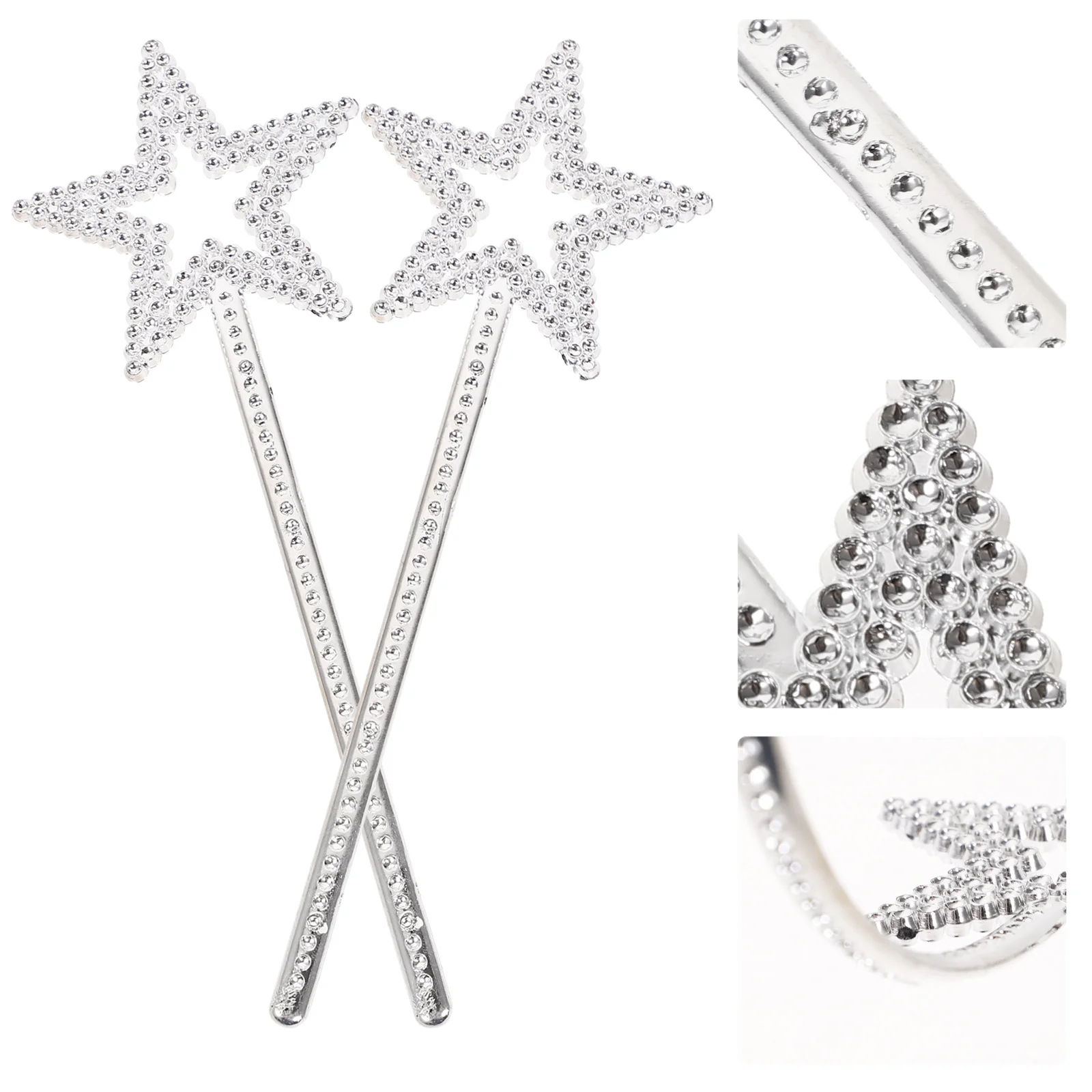 24pcs Plastic Fairy Wands Star Shaped Kids Safe Wand With Sparkling Beads For Birthday Halloween Party Wedding Christmas Angel