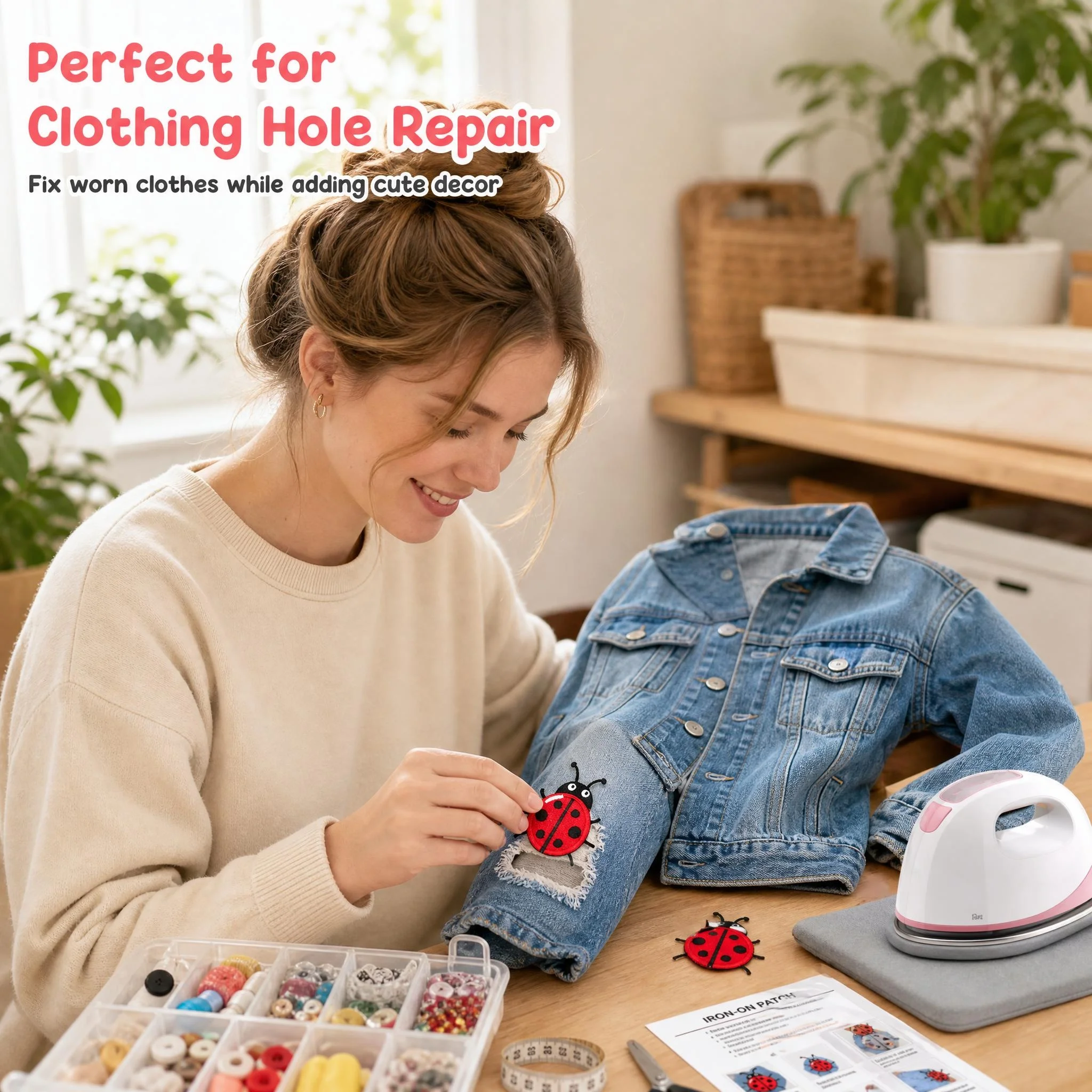 16 قطعة/دفعة، رقعة خنفساء حمرا - مراجعة Embroidery Lady Bug وسعره