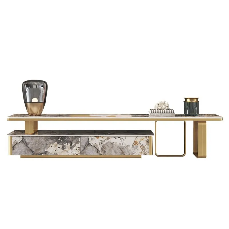 -For  Designer Living Room Floor Cabinet Luxury Stone Plate Tea Table TV Stand Combination Nordic Light Coffee Tables&