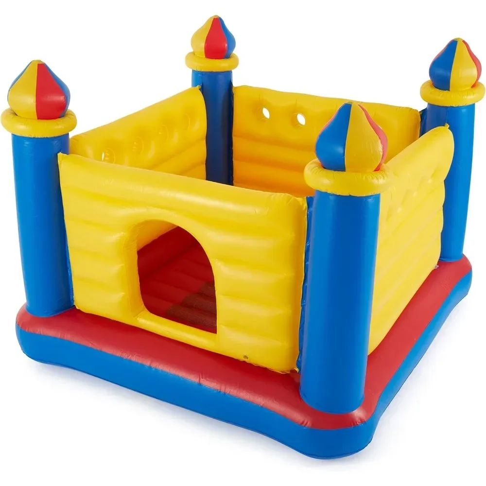 

Inflatable Colorful Jump-O-Lene Castle Bouncer Indoor Outdoor Kids Jump Bounce House for 2 Kids, Ages 3 To 6 Years